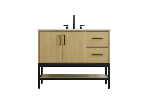 Elegant Lighting Lennox Vanity Cabinet 2Dr2Dw 42 Inch x22 Inch x34 Inch in Honey Brown Model: VF60742MHB