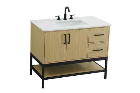 Elegant Lighting Lennox Vanity Cabinet 2Dr2Dw 42 Inch x22 Inch x34 Inch in Honey Brown Model: VF60742MHB