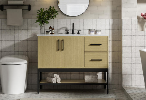 Elegant Lighting Lennox Vanity Cabinet 2Dr2Dw 42 Inch x22 Inch x34 Inch in Honey Brown Model: VF60742MHB