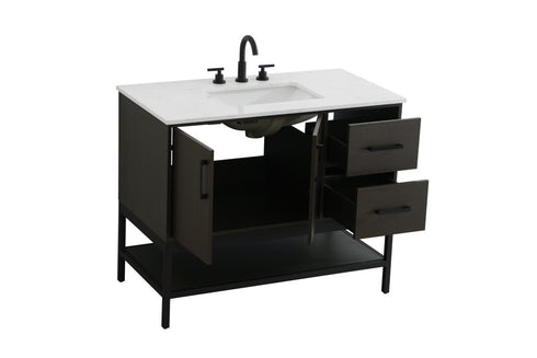 Elegant Lighting Lennox Vanity Cabinet 2Dr2Dw 42 Inch x22 Inch x34 Inch in Mocha Brown Model: VF60742MMB