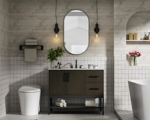 Elegant Lighting Lennox Vanity Cabinet 2Dr2Dw 42 Inch x22 Inch x34 Inch in Mocha Brown Model: VF60742MMB