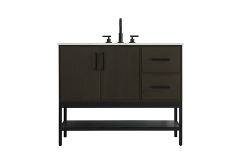Elegant Lighting Lennox Vanity Cabinet 2Dr2Dw 42 Inch x22 Inch x34 Inch in Mocha Brown Model: VF60742MMB