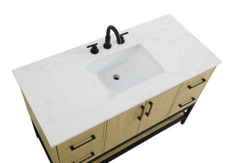 Elegant Lighting Lennox Vanity Cabinet 2Dr4Dw 48 Inch x22 Inch x34 Inch in Honey Brown Model: VF60748MHB