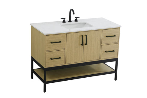Elegant Lighting Lennox Vanity Cabinet 2Dr4Dw 48 Inch x22 Inch x34 Inch in Honey Brown Model: VF60748MHB