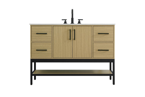 Elegant Lighting Lennox Vanity Cabinet 2Dr4Dw 48 Inch x22 Inch x34 Inch in Honey Brown Model: VF60748MHB