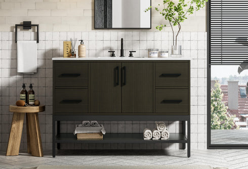 Elegant Lighting Lennox Vanity Cabinet 2Dr4Dw 48 Inch x22 Inch x34 Inch in Mocha Brown Model: VF60748MMB