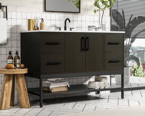 Elegant Lighting Lennox Vanity Cabinet 2Dr4Dw 48 Inch x22 Inch x34 Inch in Mocha Brown Model: VF60748MMB
