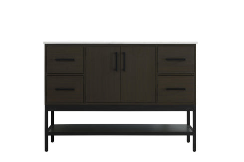 Elegant Lighting Lennox Vanity Cabinet 2Dr4Dw 48 Inch x22 Inch x34 Inch in Mocha Brown Model: VF60748MMB