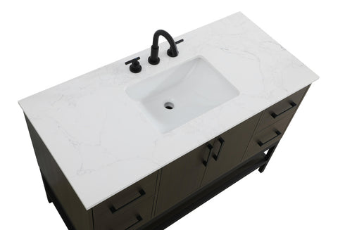 Elegant Lighting Lennox Vanity Cabinet 2Dr4Dw 48 Inch x22 Inch x34 Inch in Mocha Brown Model: VF60748MMB