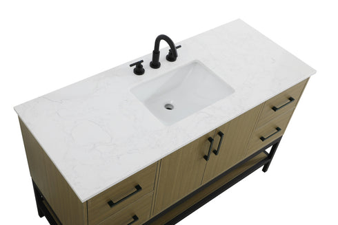 Elegant Lighting Lennox Vanity Cabinet 2Dr4Dw 54 Inch x22 Inch x34 Inch in Chestnut Brown Model: VF60754MCB