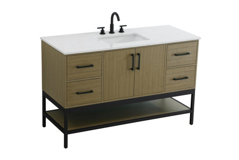 Elegant Lighting Lennox Vanity Cabinet 2Dr4Dw 54 Inch x22 Inch x34 Inch in Chestnut Brown Model: VF60754MCB