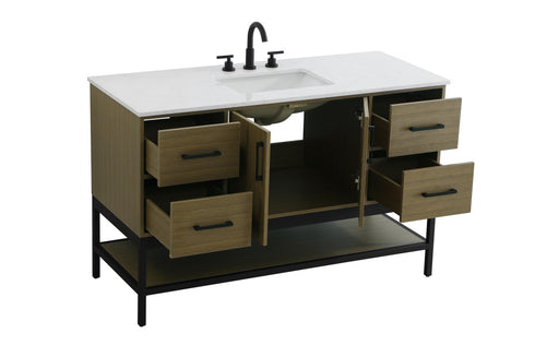Elegant Lighting Lennox Vanity Cabinet 2Dr4Dw 54 Inch x22 Inch x34 Inch in Chestnut Brown Model: VF60754MCB