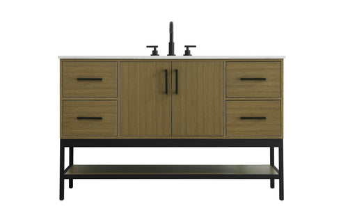 Elegant Lighting Lennox Vanity Cabinet 2Dr4Dw 54 Inch x22 Inch x34 Inch in Chestnut Brown Model: VF60754MCB