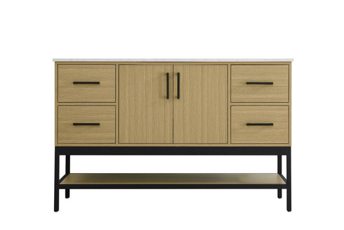 Elegant Lighting Lennox Vanity Cabinet 2Dr4Dw 54 Inch x22 Inch x34 Inch in Honey Brown Model: VF60754MHB