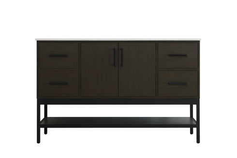 Elegant Lighting Lennox Vanity Cabinet 2Dr4Dw 54 Inch x22 Inch x34 Inch in Mocha Brown Model: VF60754MMB