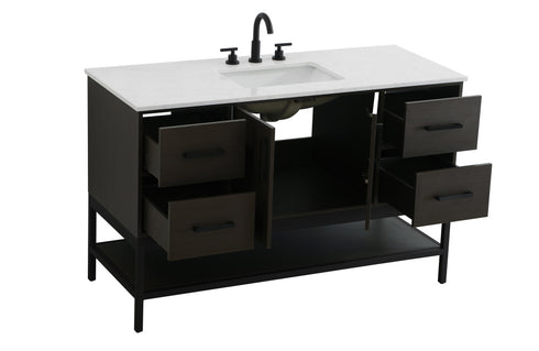 Elegant Lighting Lennox Vanity Cabinet 2Dr4Dw 54 Inch x22 Inch x34 Inch in Mocha Brown Model: VF60754MMB