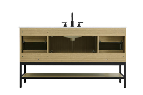 Elegant Lighting Lennox Vanity Cabinet 2Dr4Dw 60 Inch x22 Inch x34 Inch in Honey Brown Model: VF60760MHB