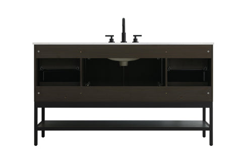Elegant Lighting Lennox Vanity Cabinet 2Dr4Dw 60 Inch x22 Inch x34 Inch in Mocha Brown Model: VF60760MMB