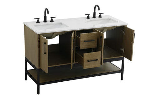 Elegant Lighting Lennox Vanity Cabinet 4Dr2Dw 54 Inch x22 Inch x34 Inch in Chestnut Brown Model: VF60754DMCB