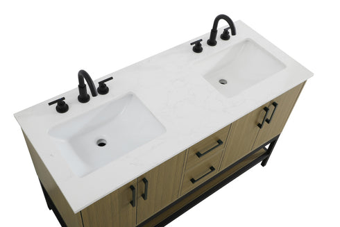 Elegant Lighting Lennox Vanity Cabinet 4Dr2Dw 54 Inch x22 Inch x34 Inch in Chestnut Brown Model: VF60754DMCB
