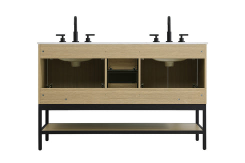 Elegant Lighting Lennox Vanity Cabinet 4Dr2Dw 54 Inch x22 Inch x34 Inch in Honey Brown Model: VF60754DMHB