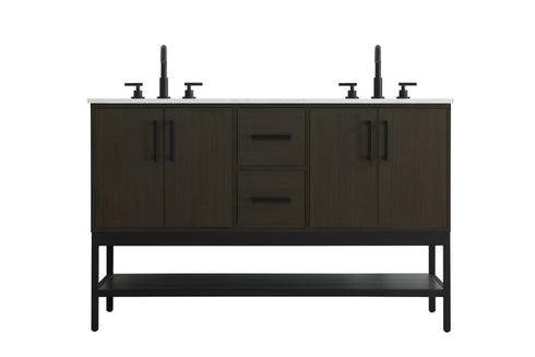 Elegant Lighting Lennox Vanity Cabinet 4Dr2Dw 54 Inch x22 Inch x34 Inch in Mocha Brown Model: VF60754DMMB