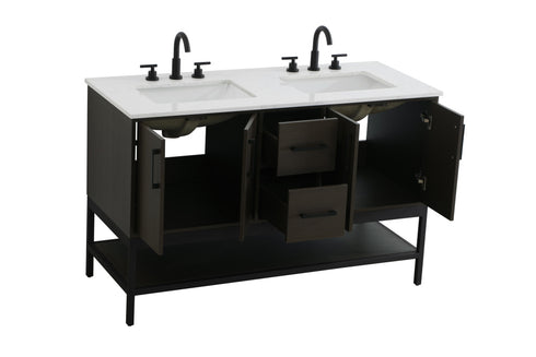 Elegant Lighting Lennox Vanity Cabinet 4Dr2Dw 54 Inch x22 Inch x34 Inch in Mocha Brown Model: VF60754DMMB