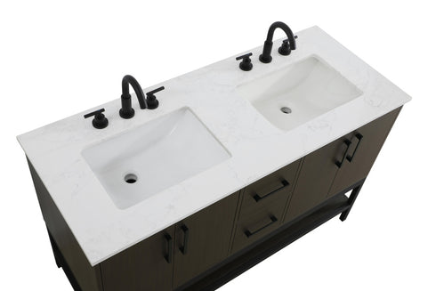 Elegant Lighting Lennox Vanity Cabinet 4Dr2Dw 54 Inch x22 Inch x34 Inch in Mocha Brown Model: VF60754DMMB
