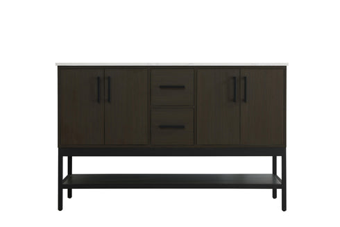 Elegant Lighting Lennox Vanity Cabinet 4Dr2Dw 54 Inch x22 Inch x34 Inch in Mocha Brown Model: VF60754DMMB