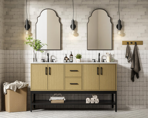 Elegant Lighting Lennox Vanity Cabinet 4Dr2Dw 60 Inch x22 Inch x34 Inch in Honey Brown Model: VF60760DMHB