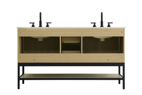 Elegant Lighting Lennox Vanity Cabinet 4Dr2Dw 60 Inch x22 Inch x34 Inch in Honey Brown Model: VF60760DMHB