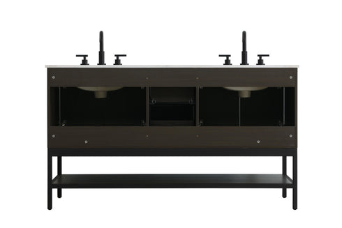 Elegant Lighting Lennox Vanity Cabinet 4Dr2Dw 60 Inch x22 Inch x34 Inch in Mocha Brown Model: VF60760DMMB