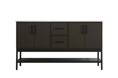 Elegant Lighting Lennox Vanity Cabinet 4Dr2Dw 60 Inch x22 Inch x34 Inch in Mocha Brown Model: VF60760DMMB