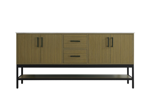 Elegant Lighting Lennox Vanity Cabinet 4Dr2Dw 72 Inch x22 Inch x34 Inch in Chestnut Brown Model: VF60772DMCB