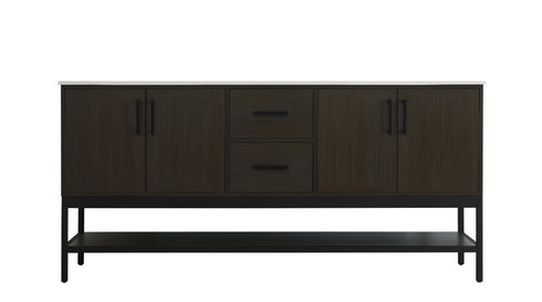 Elegant Lighting Lennox Vanity Cabinet 4Dr2Dw 72 Inch x22 Inch x34 Inch in Mocha Brown Model: VF60772DMMB