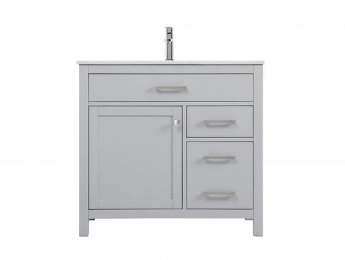 Elegant Lighting Lewis 36 Inch Single Bathroom Vanity in Grey Model: VF23336GR
