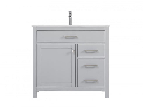 Elegant Lighting Lewis 36 Inch Single Bathroom Vanity in Grey Model: VF23336GR