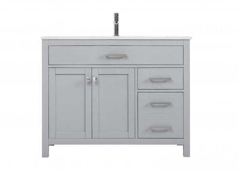 Elegant Lighting Lewis 42 Inch Single Bathroom Vanity in Grey Model: VF23342GR