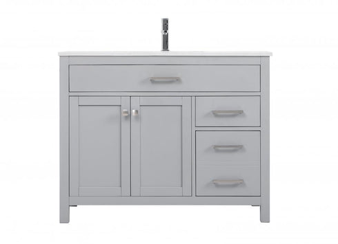 Elegant Lighting Lewis 42 Inch Single Bathroom Vanity in Grey Model: VF23342GR