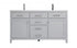 Elegant Lighting Lewis 60 Inch Double Bathroom Vanity in Grey Model: VF23360DGR