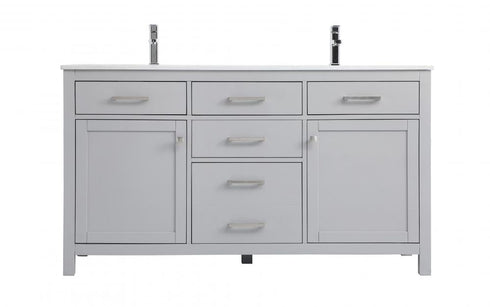 Elegant Lighting Lewis 60 Inch Double Bathroom Vanity in Grey Model: VF23360DGR