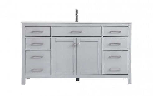 Elegant Lighting Lewis 60 Inch Single Bathroom Vanity in Grey Model: VF23360GR
