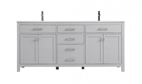 Elegant Lighting Lewis 72 Inch Double Bathroom Vanity in Grey Model: VF23372DGR