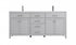 Elegant Lighting Lewis 72 Inch Double Bathroom Vanity in Grey Model: VF23372DGR