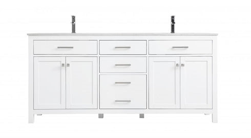 Elegant Lighting Lewis 72 Inch Double Bathroom Vanity in Grey Model: VF23372DGR