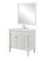 Elegant Lighting Lexington 36 Inch Single Bathroom Vanity in Antique Beige with Ivory White Engineered Marble in Antique Bronze Finish Model: VF13036AB-VW