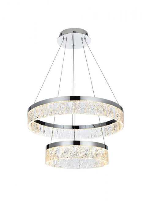 Elegant Lighting Linden 22 Inch Adjustable LED Chandelier in Chrome Model: 2050G22C