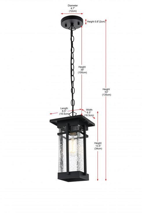 Elegant Lighting Livingston 7 inch Outdoor Pendant in Black Model: OD321H14BK