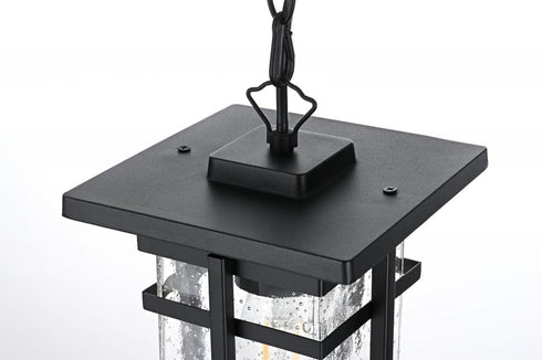 Elegant Lighting Livingston 7 inch Outdoor Pendant in Black Model: OD321H14BK