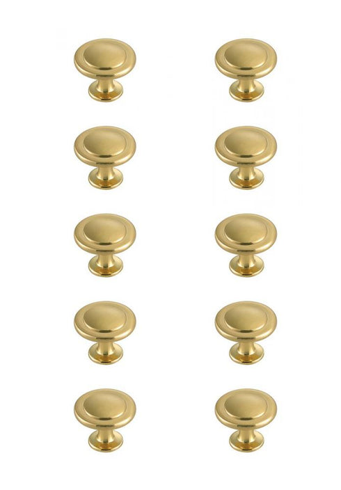 Elegant Lighting Logyn 1.3 Inch Diameter in Brushed Gold Mushroom Knob Multipack (Set of 10) Model: KB2005-GD-10PK
